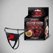 Черные кожаные универсальные трусики со штырьком для насадок и вырезом - Sitabella - купить с доставкой во Владикавказе