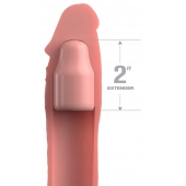 Телесная насадка-удлинитель 2 Inch Silicone X-tension with Strap - 20,3 см. - Pipedream - во Владикавказе купить с доставкой