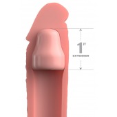 Телесная насадка-удлинитель 1 Inch Silicone X-tension - 17,8 см. - Pipedream - во Владикавказе купить с доставкой