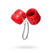 Кожаные красные оковы с цепочкой - Sitabella - купить с доставкой во Владикавказе