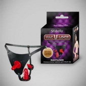 Кожаные черные  трусики со штырьком для насадок - Sitabella - купить с доставкой во Владикавказе