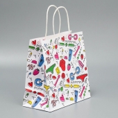 Подарочный крафтовый пакет«18» - 22×22×11 см. - Сима-Ленд - купить с доставкой во Владикавказе