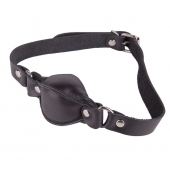 Чёрный кожаный кляп на регулируемых ремешках - Sitabella - купить с доставкой во Владикавказе