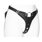 Черный женский пояс с вагинальной пробкой - LOVETOY (А-Полимер) - купить с доставкой во Владикавказе