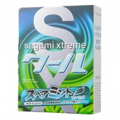 Презервативы Sagami Xtreme Mint с ароматом мяты - 3 шт. - Sagami - купить с доставкой во Владикавказе