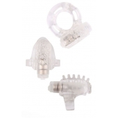 Набор из 3 прозрачных эрекционных колец с вибрацией Teasers Ring Kit - Chisa - во Владикавказе купить с доставкой