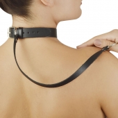 Леопардовый меховой ошейник с кожаным поводком - Sitabella - купить с доставкой во Владикавказе