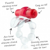 Виброкольцо с язычком и красным виброэлементом Overtime - Screaming O - во Владикавказе купить с доставкой