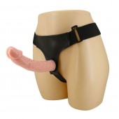 Гладкий фаллоимитатор с крупной головкой на ремешках - 19,7 см. - Baile - купить с доставкой во Владикавказе