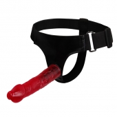 Тёмно-розовый страпон на трусиках регулирующегося размера - 18,8 см. - Baile - купить с доставкой во Владикавказе