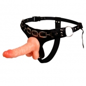 Реалистичный страпон на трусиках с заклепками - 15,7 см. - Baile - купить с доставкой во Владикавказе