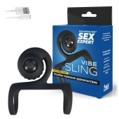 Черная вибронасадка на пенис Sex Expert - Sex Expert - во Владикавказе купить с доставкой