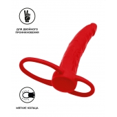 Красная насадка на пенис для двойного проникновения Black Red - 16,5 см. - ToyFa - купить с доставкой во Владикавказе