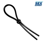 Черное силиконовое лассо с шариком для утяжки - Sex Expert - во Владикавказе купить с доставкой