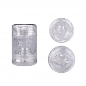 Прозрачный двусторонний мастурбатор Joy Cup - вагина и рот - Erokay - во Владикавказе купить с доставкой