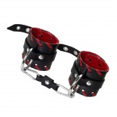 Черно-красные наручники из натуральной кожи - Pecado - купить с доставкой во Владикавказе