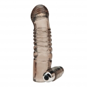 Дымчатая насадка на пенис с вибрацией  Vibrating Penis Enhancing Sleeve Extension - 13,3 см. - BlueLine - во Владикавказе купить с доставкой