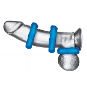 Комплект из трех голубых эрекционных колец 3-Pack Ribbed Rider Cock Ring Set - BlueLine - во Владикавказе купить с доставкой