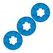 Комплект из трех голубых эрекционных колец 3-Pack Ribbed Rider Cock Ring Set - BlueLine - во Владикавказе купить с доставкой