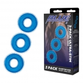 Комплект из трех голубых колец для эрекции 3-Pack Ultra-Stim Stretch Cock Rings - BlueLine - во Владикавказе купить с доставкой