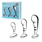 Набор из 3 стальных стимуляторов простаты Stainless Steel P-spot Training Set - b-Vibe - во Владикавказе купить с доставкой