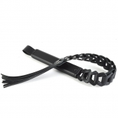 Черная кожаная плеть «Клеопатра» - 62 см. - Sitabella - купить с доставкой во Владикавказе