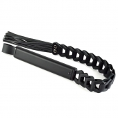 Черная кожаная плеть «Клеопатра» - 62 см. - Sitabella - купить с доставкой во Владикавказе