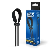 Черный ремень-лассо для усиления эрекции - Sex Expert - во Владикавказе купить с доставкой