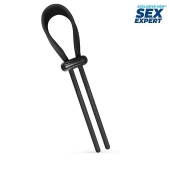 Черный ремень-лассо для усиления эрекции - Sex Expert - во Владикавказе купить с доставкой