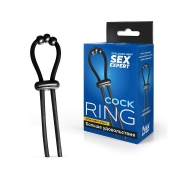 Черное эрекционное кольцо со стимулирующими бусинами - Sex Expert - во Владикавказе купить с доставкой