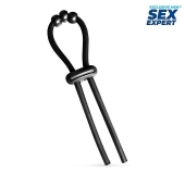 Черное эрекционное кольцо со стимулирующими бусинами - Sex Expert - во Владикавказе купить с доставкой