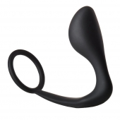 Черное эрекционное кольцо с анальной пробкой Anal Plug With Cockring - Dream Toys - во Владикавказе купить с доставкой