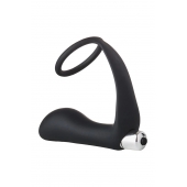 Черное эрекционное кольцо с вибропробкой Vibrating Anal Plug With Cockring - Dream Toys - во Владикавказе купить с доставкой