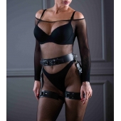 Кожаный пояс с гартерами Sex Game - БДСМ Арсенал - купить с доставкой во Владикавказе