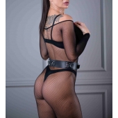 Черный кожаный пояс Sex Game - БДСМ Арсенал - купить с доставкой во Владикавказе