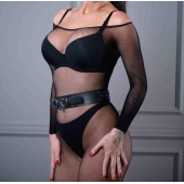 Черный кожаный пояс Sex Game - БДСМ Арсенал - купить с доставкой во Владикавказе