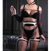 Черно-бежевая замшевая плеть Sex Game - БДСМ Арсенал - купить с доставкой во Владикавказе