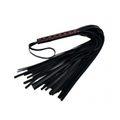 Кожаная плеть Sex Game с красным плетением на рукояти - 57 см. - БДСМ Арсенал - купить с доставкой во Владикавказе