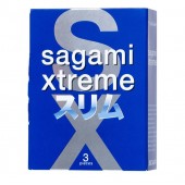 Розовые презервативы Sagami Xtreme FEEL FIT 3D - 3 шт. - Sagami - купить с доставкой во Владикавказе
