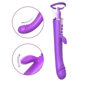 Фиолетовый двусторонний вибростимулятор Esther - 26,5 см. - S-HANDE