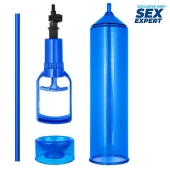 Синяя вакуумная помпа с уплотнительной насадкой - Sex Expert - во Владикавказе купить с доставкой