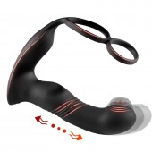 Черный вибромассажер простаты с эффектом фингеринга - 16 см. - Secwell - во Владикавказе купить с доставкой