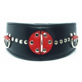 Кожаный ошейник с металлическими клепками - БДСМ Арсенал - купить с доставкой во Владикавказе