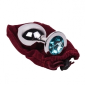 Большой стальной плаг с голубым кристаллом High Sky - 9,5 см. - Erotic Fantasy - купить с доставкой во Владикавказе