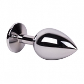 Большой стальной плаг с черным кристаллом Black Rave - 9,5 см. - Erotic Fantasy - купить с доставкой во Владикавказе