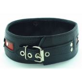 Черно-красный ошейник на пряжке - БДСМ Арсенал - купить с доставкой во Владикавказе