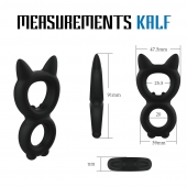 Черное двойное эрекционное кольцо Rooster Kalf - Velv or - во Владикавказе купить с доставкой