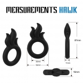 Черное эрекционное кольцо-пламя Rooster Hawk - Velv or - во Владикавказе купить с доставкой