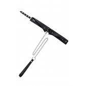 Черный кожаный ошейник-воротник с поводком - Pecado - купить с доставкой во Владикавказе