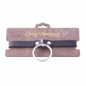 Черный кожаный чокер с большим кольцом - Crazy Handmade - купить с доставкой во Владикавказе